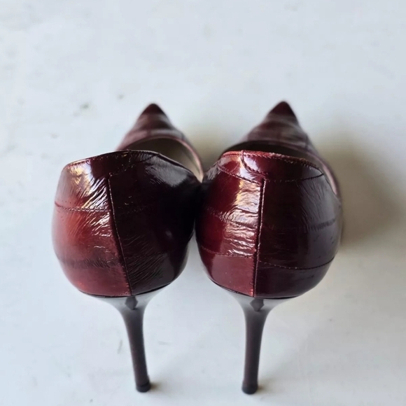 Jimmy Choo Pumps Heels Sz 6 Women Anouk Red Snakeskin Python Embossed Stiletto - Picture 8 of 9